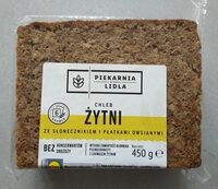 Chleb żytni ze słonecznikiem i płatkami owsianymi