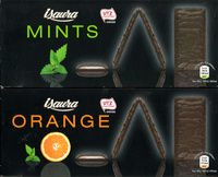 Fines feuilles de chocolat fourrées menthe