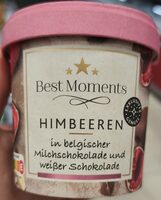 Himbeeren in Milch und Weisser Schokolade