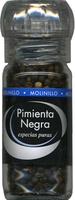 Pimienta negra en grano molinillo