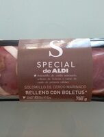 Solomillo de cerdo marinado relleno con boletus