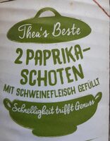 2 Paprikaschoten mit Schweinefleisch gefüllt