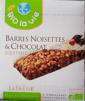Barres noisettes et chocolat equitable