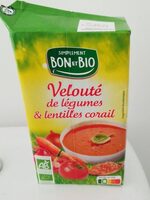 Velouté de legumes et de lentilles corail