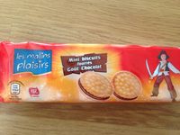 Mini biscuits fourres, gout chocolat
