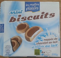 Mini biscuits nappés de chocolat au lait et fourrés au lait