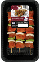 Brochettes de viande de porc aux poivrons et aux oignons