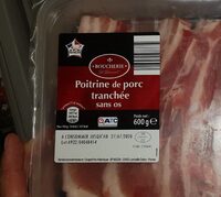 Poitrine de porc tranchée