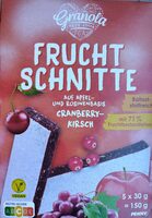 Frucht Schnitte auf Apfel- und Rosinenbasis Cranberry-Kirsch