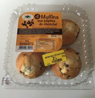 4 Muffins aux pépites de chocolat