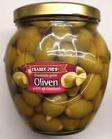 Griechische Grüne Oliven mit Knoblauch