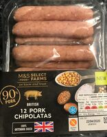 12 pork chipolatas