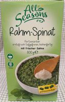 Rahm-Spinat portionierter erntefrisch tiefgefroren, kochfertig mit frischer Sahne