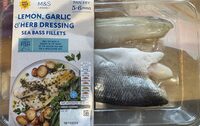 Sea Bass Fillets with Lemon, Garlic & Herb Dressing