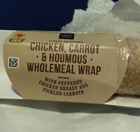 Chicken carrot and houmous wholemeal wrap