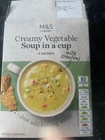 Creamy vegetable soup in a cup