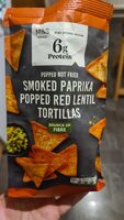 Smoked paprika popped red lentil tortillas