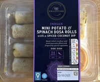 Mini Potato And Spinach Dosa Rolls