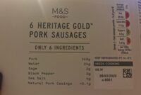 Heritage Gold Pork Sausages