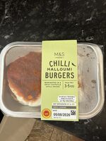 2 PDO Halloumi Cheese Burgers with a Chipotle Chilli Sauce