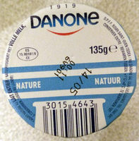 Yaourt nature au lait entier