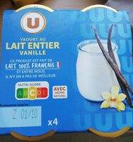 Yaourt au lait entier vanille