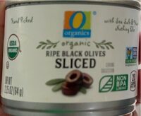 Ripe black olives sliced