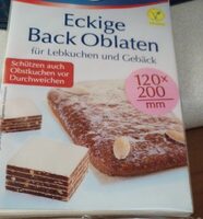 Back-Oblaten, eckig, 120 x 200 mm