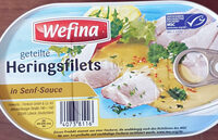 Geteilte Heringsfilets in Senf-Sauce