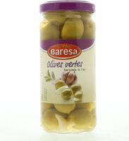 Green olives stuffed with garlic