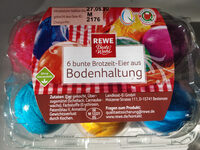 6 bunte Brotzeit-Eier aus Bodenhaltung