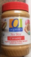 No Stir Creamy Organic Peanut Butter Spread