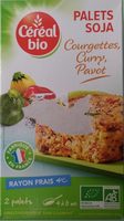 Palets soja courgettes, curry, pavot