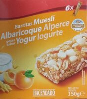 Barritas muesli albaricoque sabor yogur