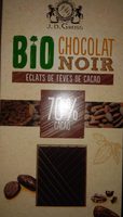 Chocolat noir bio 70% aux éclats de feves