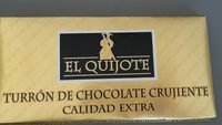 Turrón de chocolate crujiente calidad extra