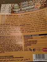 Paté de pato superior con dulce de calabaza