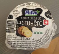 Yogourt au lait de la Gruyère ananas