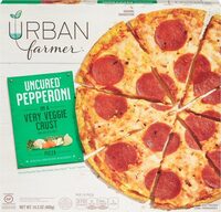 Pepperoni pizza with veggie crust