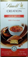 Lindt, creme brulee milk chocolate