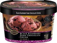 Black raspberry dark chocolate chunk ice cream