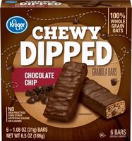 Chewy dipped chocolate chip granola bars