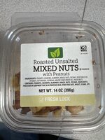 Roasted unsalted deluxe mixed nuts with peanuts