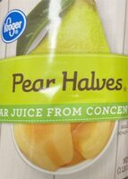 Pear halves juice from concentrate