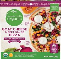 Goat cheese & beet sauce ultra thin crust pizza