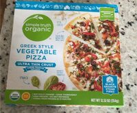 Organic ultra thin crust greek style vegetable pizza