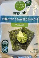 Organic roasted seaweed snack wasabi
