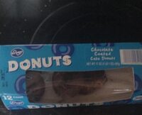 Chocolate coated cake donuts