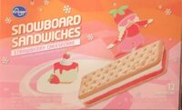 Snowboard sandwiches strawberry cheesecake