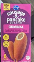 Sausage and pancake on a stick